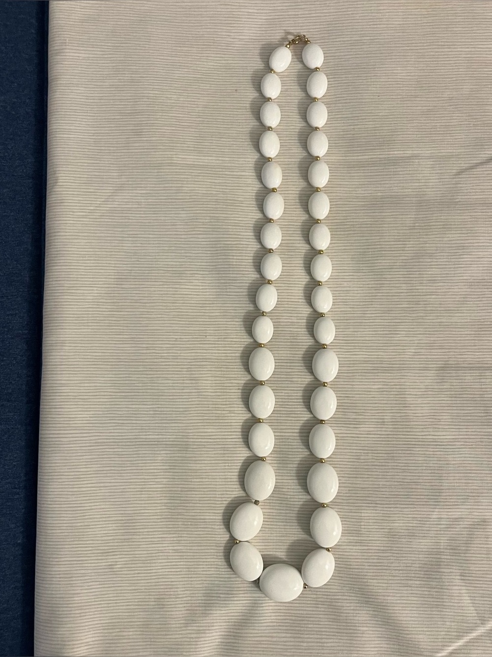 Classic vintage White Bead Statement Necklace